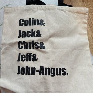 Canvas Tote Bag with Black Text